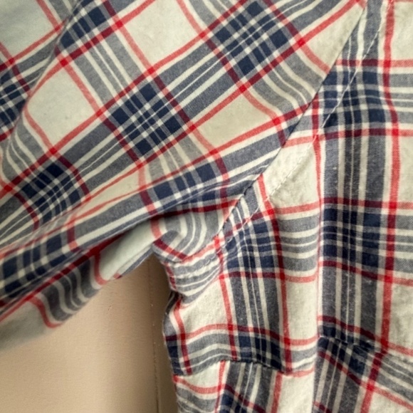 Gap ladies button down plaid shirt red and blue size M - Picture 6 of 11